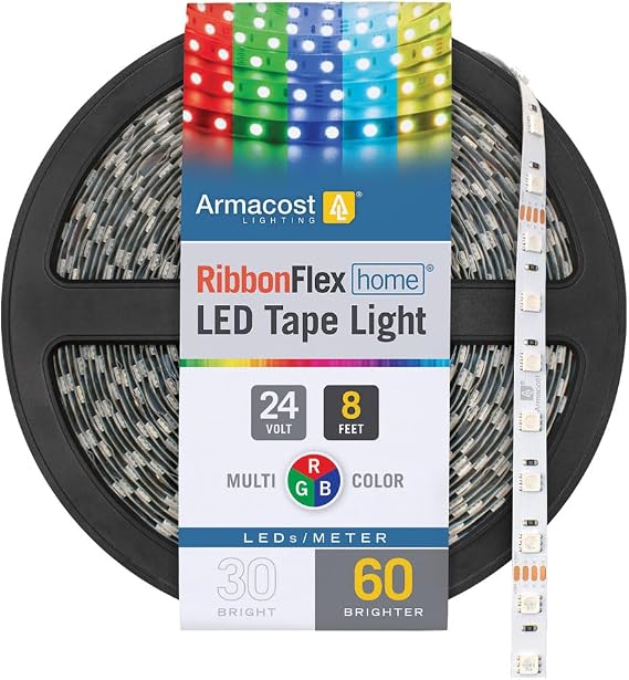 Armacost Lighting Home Multi-Color LED Tape Light 60 LEDs/Meter 8.2 ft (2.5m) 614210