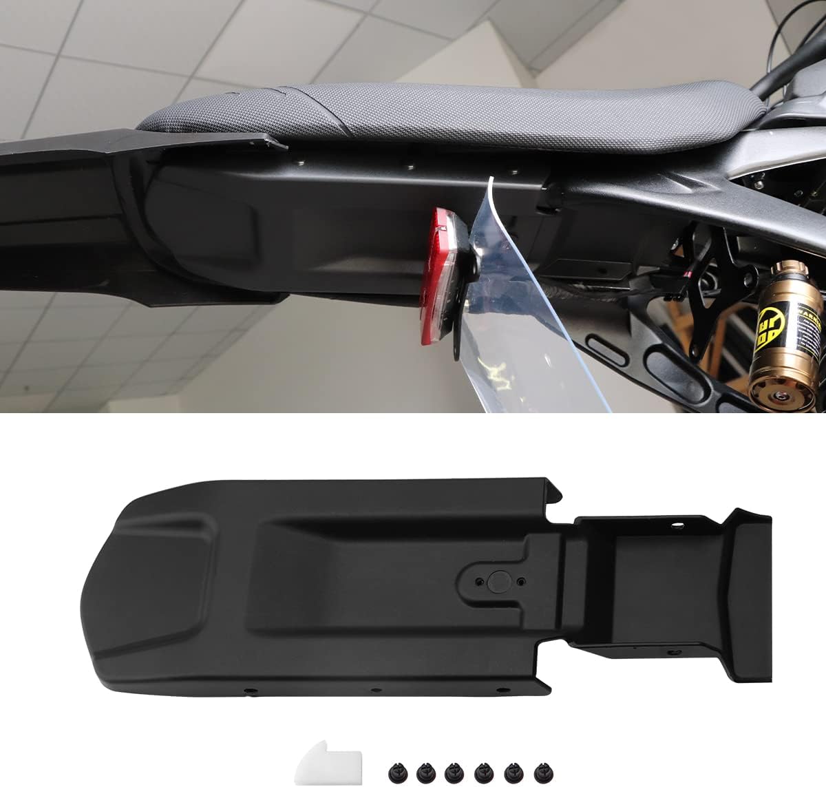 JESTOP Upgraded Rear Fender Inner Plate for Seyway Sur-Ron Light Bee X and S, Mudguards Protector Base Protective, Plastic Dirt Bike Rear Fender Mud Flap, 13.6x4.0''