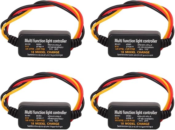 Bnineteenteam 4PCS Flash Strobe Controller Flasher Module,16 Modes Adjustable DC926V LED Brake Light Flasher Strobe Controller for Car Motorcycle