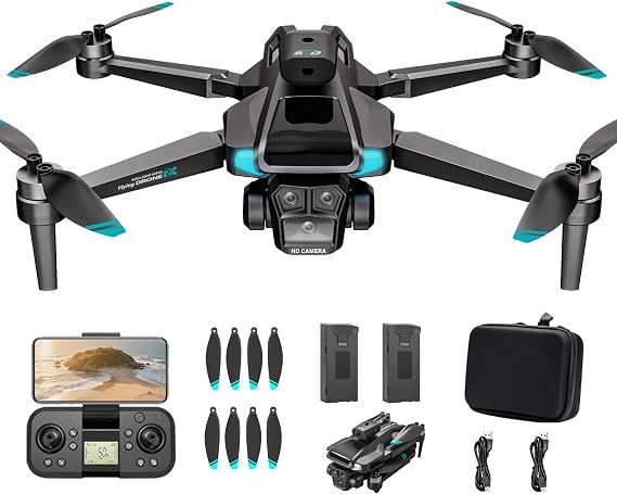 Drone with 4K HD Camera for Adults and Beginners,40+ Mins Long Flight Time,Foldable WIFI Mini RC Quadcopter with Brushless Motor,Dual Cameras,Gestures Selfie