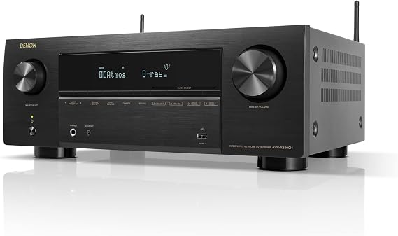 Denon AVR-X2800H 7.2 Channel Home Theater AV Receiver (95W x 7) - 8K UHD | Dolby Atmos, DTS Virtual:X, HDR10+, Dynamic HDR, HEOS Built-In, Bluetooth & Wi-Fi Amp, Dual Sub Outputs, Multi-Room Music