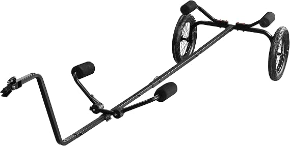 Rambo Bikes Canoe and Kayak Trailer Cart - Heavy-Duty Kayak Cart with 300lbs Maximum Capacity - Extendable Bike Trailer - Adjustable Steel Frame, Padded Contact Points, 16"x3" Wheels for Any Terrain