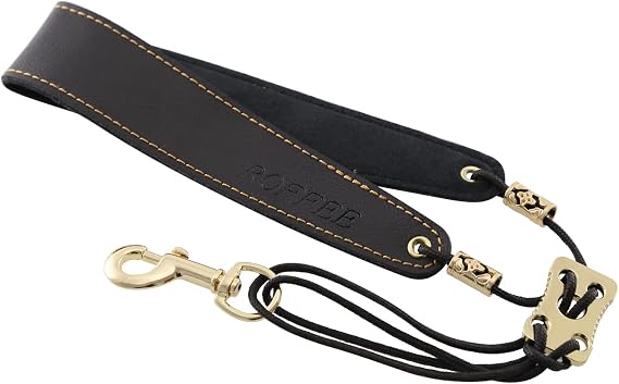 Black Microfiber Saxophone Neck Strap, Soft adjustable Saxophone Leather Neck Pad for Alto, Tenor, Soprano Saxophone and Clarinet, Tuba, Bassoon-Musical Instrument Accessories
