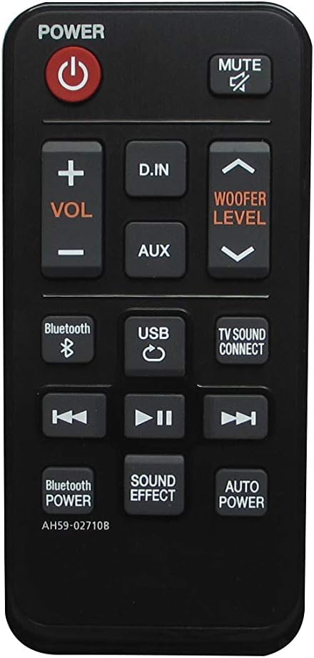 Remote Control for Samsung AH59-02710B HW-J250 HW-JM25 HW-J250/ZA HW-JM25/ZA AH59-02615F AH59-02710A Soundbar Sound Bars System