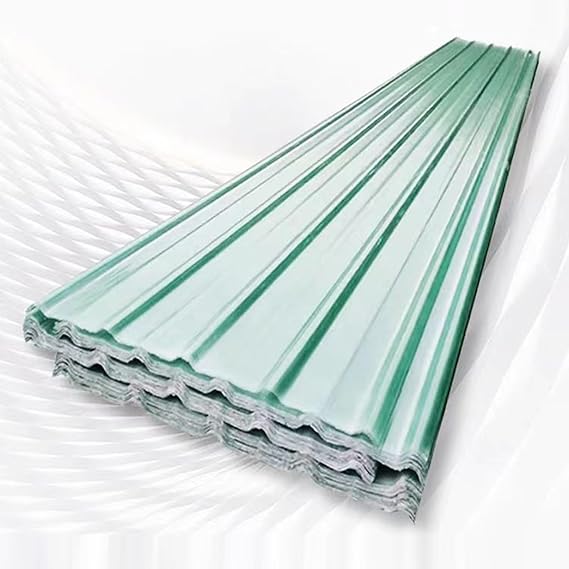 Clear Roof Sheet,Corrugated Roofing Sheets,Fiberglass Daylighting Panels,Dustproof Daylighting Panels,Waterproof Roofing Tiles,Easy to Bend and Cut,1.2mm Thick,1/3/6/8/10/11/13/15/17 Pcs(8 P