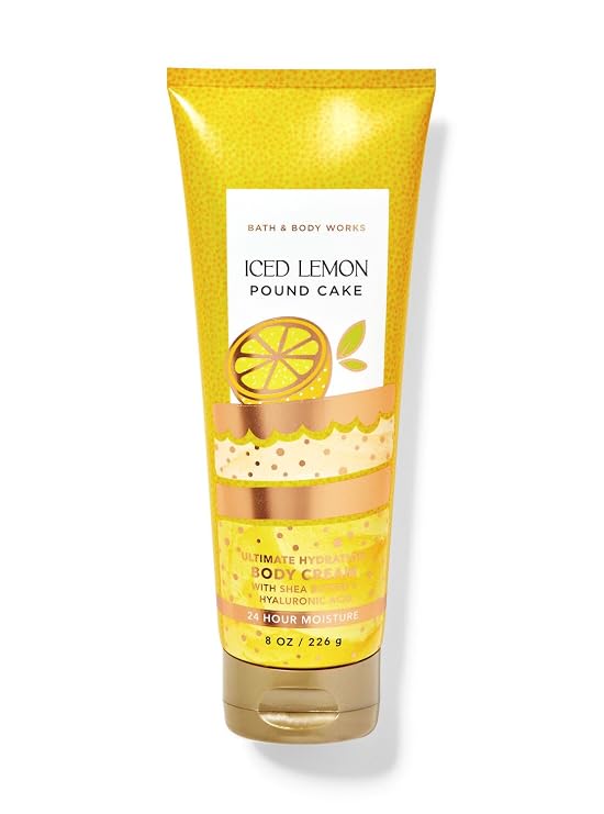 Bath & Body Works Iced Leamon Pound Cake Ultimate Hydration Body Cream Gift Set For Women, 8 Fl Oz (Iced Leamon Pound Cake)