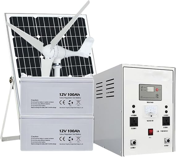 800W Solar Generator + 400W Wind Turbine Hybrid Power System Off-Grid Wind & Solar Complete Kit, 220V Output, All-in-One Renewable Energy Solution for Home, Farm, or Remote Use