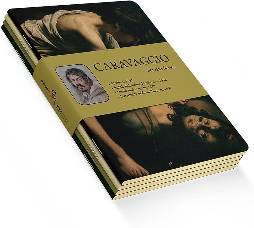 Retronote Caravaggio 4'lü Defter Seti 2, Scream Series, Çizgisiz, 64 Sayfa, 14x21cm