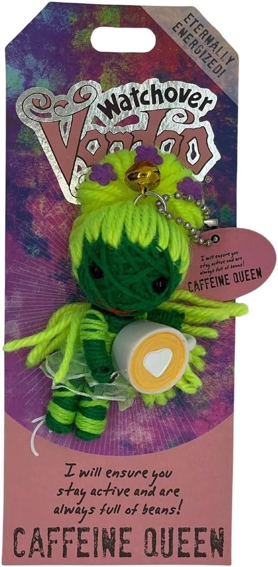 Watchover Voodoo 3-Inch Caffeine Queen Keychain - Handcrafted Gift to Bring Good Luck and Positivity Everywhere You Go