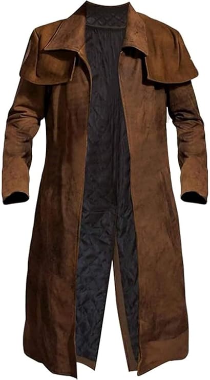 New Vegas Mens Brown Duster Coat - Veteran Ranger Cowboy Leather Armor Coat - Ranger Coat