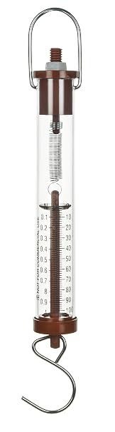 Eisco Labs Acrylic Tubular Spring Scale (Dynamometer) 1N/100g Capacity - Pull Scale, Force Meter