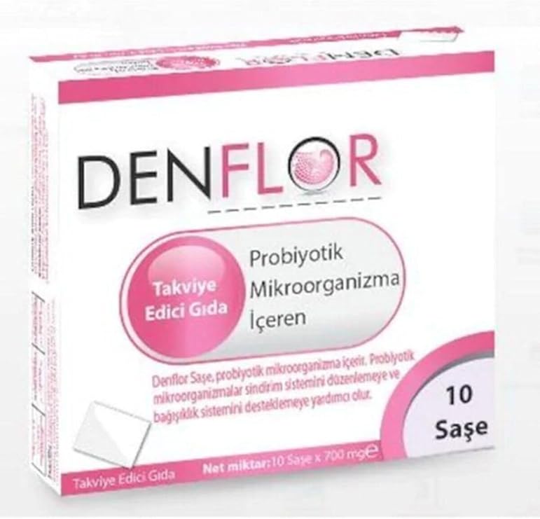 Denflor Probiyotik Mikroorganizma İçeren Takviye Edici Gıda, 10 Saşe, 2 Kutu