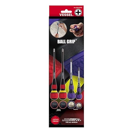 VESSEL BALL GRIP JISDRIVE Screwdriver 4PC. Set