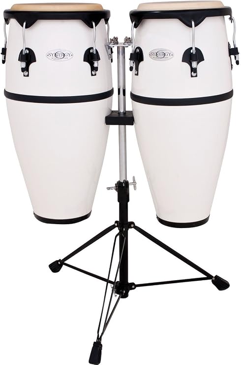 Toca Synergy Fiberglass Conga Set w/Stand - White