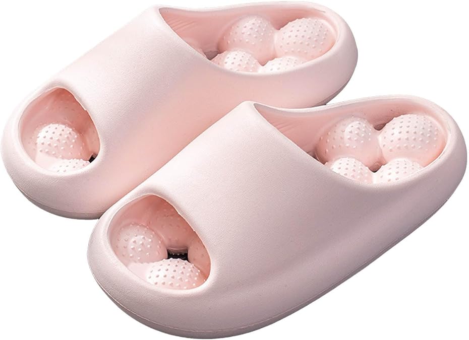 Pillow Slippers for Women Men Bubble Slides Non Slip Massage Slippers Cushion Thick Sole House Slippers Beach Sandals