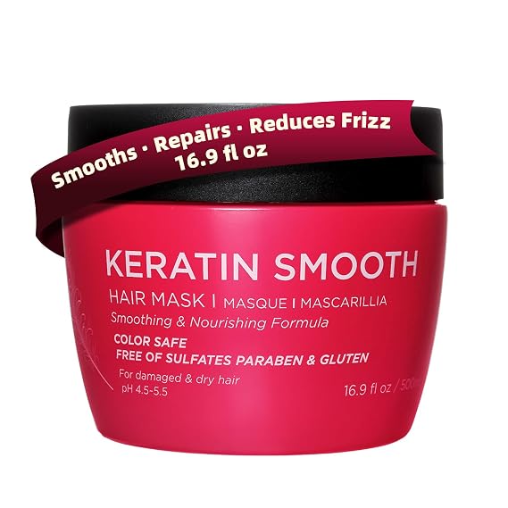 Luseta Keratin Hair Mask, Deep Repair Treatment for Damaged Hair 16.9oz