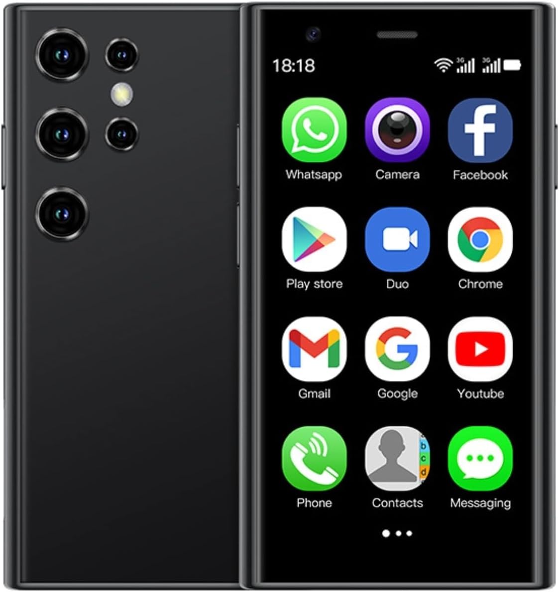 soyes s23 pro smartphone 3.0 inch 3d glass ultra thin wifi dual cameras 3g card pocket phone for 8.1 best backup phone black