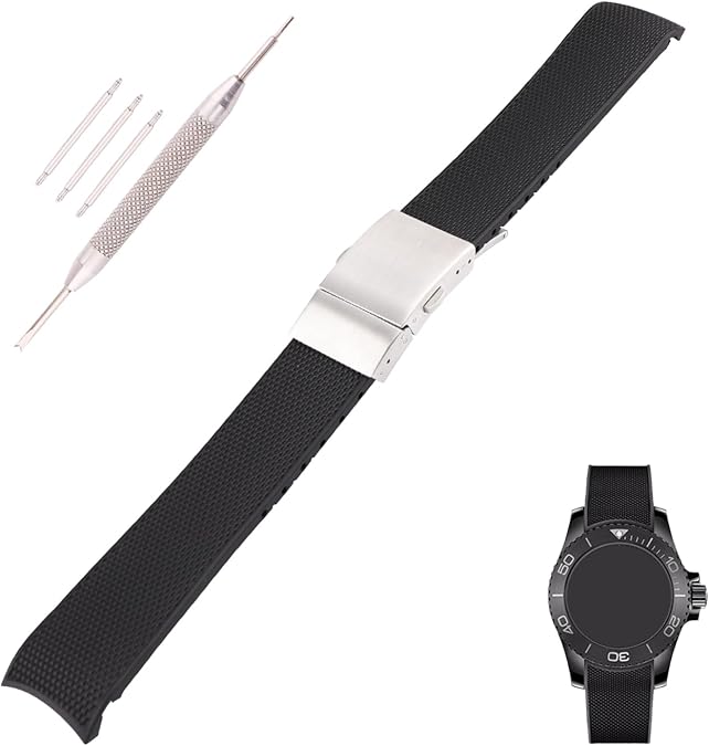 21mm Resin Watch Band replacement for Longines Master Conquest HydroConquest L3 41mm/43mm Dials Strap Wirstband accessories for Men and Women