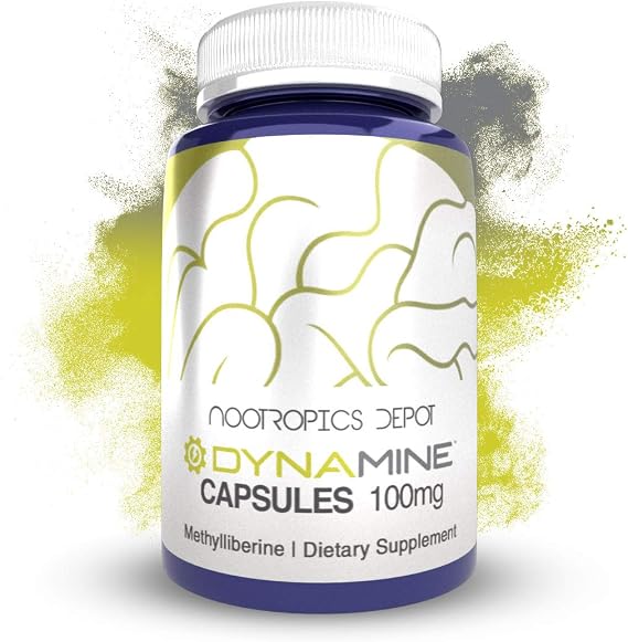 Nootropics Depot Dynamine Methylliberine Capsules | 100mg | 90 Count | Coffee and Caffeine Alternative | Fast Acting Natural Energy Supplement | Heightens Focus | Supports Mood | Increase Motivation