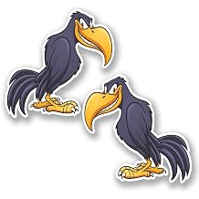 2 x 10cm/100mm Raven Crow Vinyl Sticker Decal Laptop Travel Luggage Car Bike Sign Fun #5604