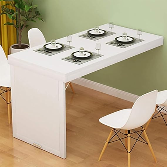 Folding Table, Folding Floating Table Wall Mounted Floating Folding Table Table with Adjustable Steel Bracket Fold Down Wall Mounted Workbench