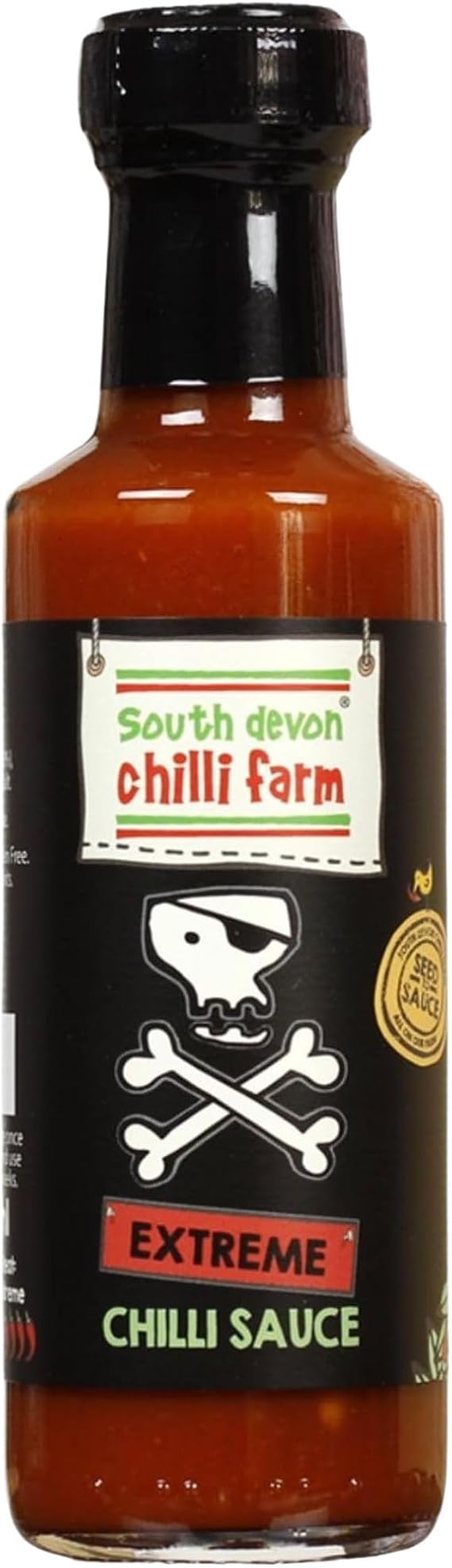 South Devon Chilli Farm Extreme Chilli Sauce | Made from Bhut Jolokia Chillies aka Ghost or Naga - Great Tasting with a Powerful Pinch of Heat – Heat Rating 10/10-100ml Bottle (Single)