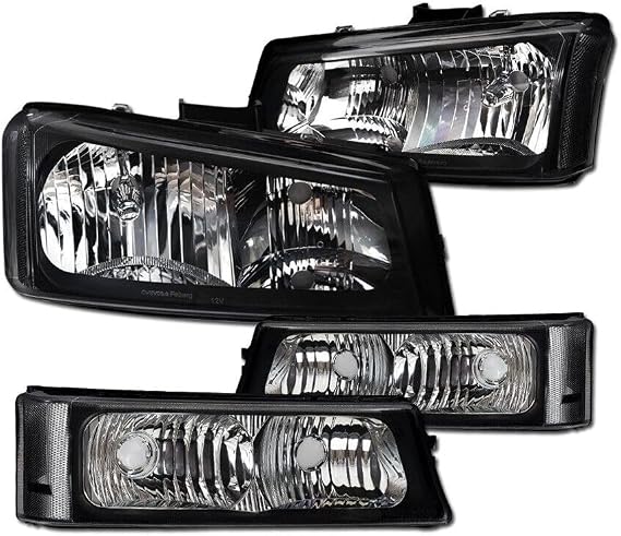 Headlight Front Clear Black Housing for Chevrolet Silverado 1500