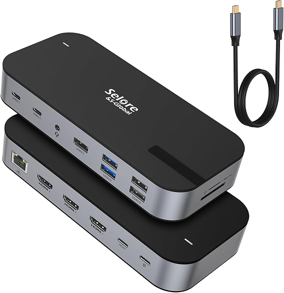 Selore 3 HDMI Docking Station Triple Monitor Docking Station 3 Monitors