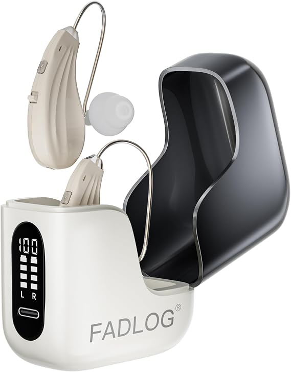 Hearing Aids for Seniors with Noise Cancelling - FDA Registered Invisible Hearing amplifiers,3 Modes,60hrs Chargingcase,Lightweight Amplifier for Elderly Men and Women