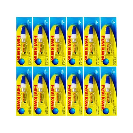 Fevikwik Pidilite Fevikwik Fevi Kwik Super Glue Adhesive - 12 X 1G Tubes