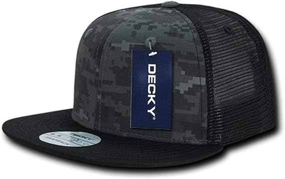 DECKY Camo Flat Bill Trucker, Black/Night