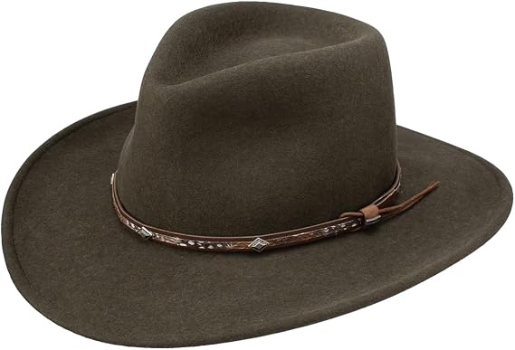 Stetson Men's Mountain Sky Crushable Wool Hat (Sage, Large) | 100% Wool Felt | 3.25-Inch Brim | Pinch Front Crown | Dri-lex Sweatband | Handemade in USA