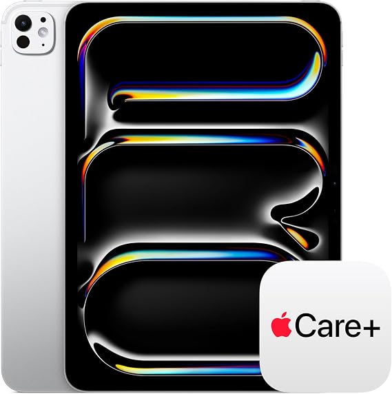 Apple iPad Pro 11-inch (M5): Ultra Retina XDR display - Nano-Texture Glass, 1TB, 12MP Front/Back Camera, Wi-Fi 7 with Apple N1, Face ID, All-Day Battery Life Silver with AppleCare+ (2 Years)