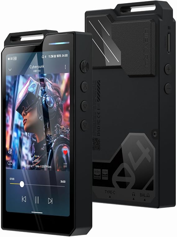 HiBy R4 Android MP3 MP4 Player with Spotify, 4 DAC & Class A Amp, MQA 16X HiFi Lossless Music Player with Bluetooth and WiFi, 3.5mm & 4.4mm Headphone Jack