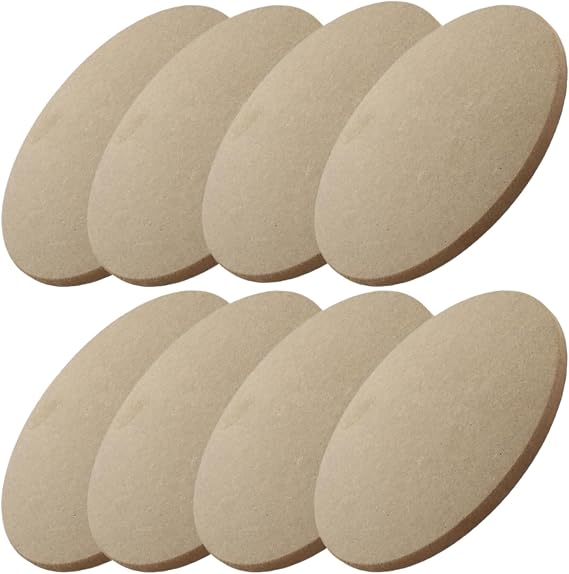 8 Pack Pottery Drying Boards, 20cm Round Pottery Wheel Bats | MDF, Clay Drying Boards, 20cm Diameter, 1cm Thick, Round Boards, Natural Wood Tone