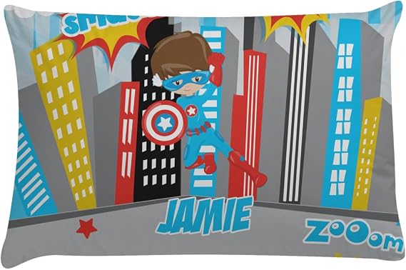 YouCustomizeIt Personalized Superhero in the City Pillow Case - Toddler