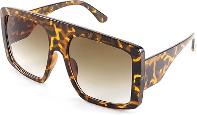 FEISEDY Trendy Baddie Oversized Sunglasses Square Hiphop Flat Top Large Shades for Women Men B2780