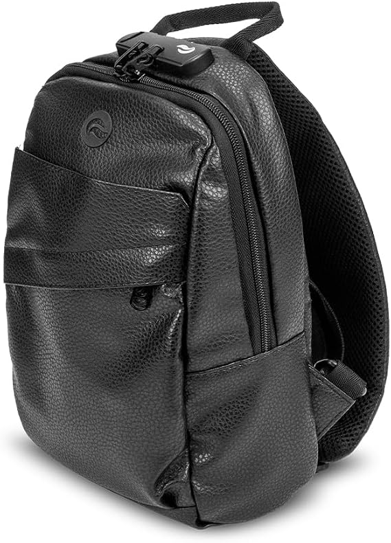 Skunk Uno Cross Body Backpack (Black Leather)