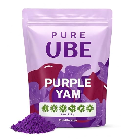 PureUbe - Purple Sweet Potato - Ube Powder Purple Color, 8 Oz (227g) Powder for Lattes, Baking, Smoothies