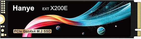 Hanye SSD 1TB PCIe Gen4x4 M.2 NVMe 2.0 2280 PS5 Pro/PS5 Slim/PS5 Verified R:7200MB/s W:6300MB/s 3D NAND Graphene Heat Dissipation Sheet X200E