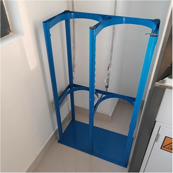 WDJBPSH Heavy-Duty Fixed Oxygen Tank Holder, Floor Mount 40 L Gas Cylinder Bracket Carrier for Household, Medical and Industrial Use, with Adjustable Safety Chain Supported(# 32cm/12.6 in,2 Bottles)