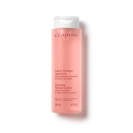 Clarins Soothing Toning Lotion | Soft, Soothed and Comforted Skin After 14 Days* | Cleanses, Tones, Hydrates, Soothes and Balances Skin's Microbiota | Alcohol-Free | Camomile Extract