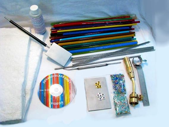 Devardi Glass Lampworking, Blowing, Beadmaking COE 104 Beginner Starter Kit - Intermediate