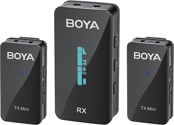BOYA BY-XM6-S2 Mini 2.4GHz Dual Wireless Lavalier Microphone for DLSR Camera/iPhone/Android, Dual Lapel Wireless Mic for Live Streaming Video Vlog Podcast