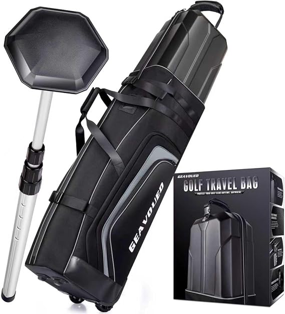 Golf Travel Bag with Hard Case Top and Wheels,Premium Oxford Fabric,Golf Travel Bags for Airlines,Protect Your Club for Safe Transport