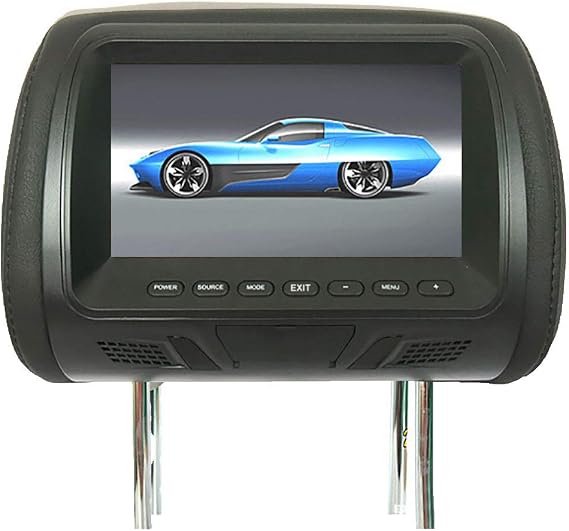 Car Universal 7-inch Rear Car Headrest Type High-definition Digital Screen Lcd Display, Adjustable, with Player Black