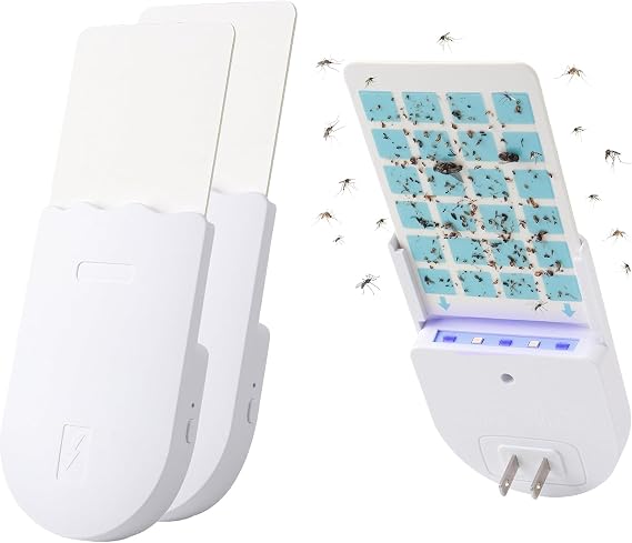 SKEETO Indoor Flying Insect Trap (2-Pack) UV & LED Light Attractant for Fruit Flies, Gnats, Moths, and House Flies Silent, Odor-Free, Plug-in Bug Catcher for Home