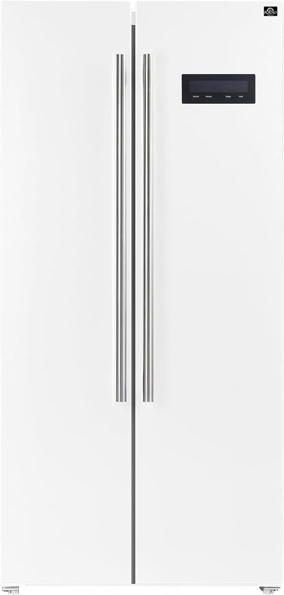 Forno Salerno 33-inch Side-by-Side Refrigerator - 15.6 Cu.Ft. Refrigerator for Kitchen with LED Touch Control, Fast Cool, Fast Freeze, (White)