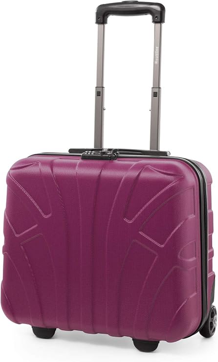 Suitline Pilot Trolley, Hard Shell, Business Trolley, Cabin Suitcase, Pilot Case, Carry On Luggage, TSA, ABS, 2 Wheels, Pink