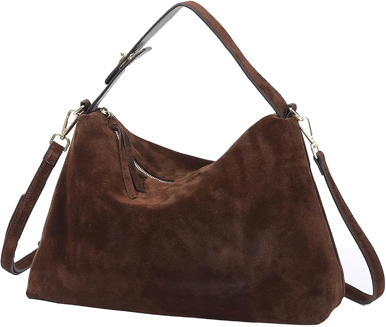 Genuine Suede Handbag, Hobo Bag for Women, Top Handle Purse